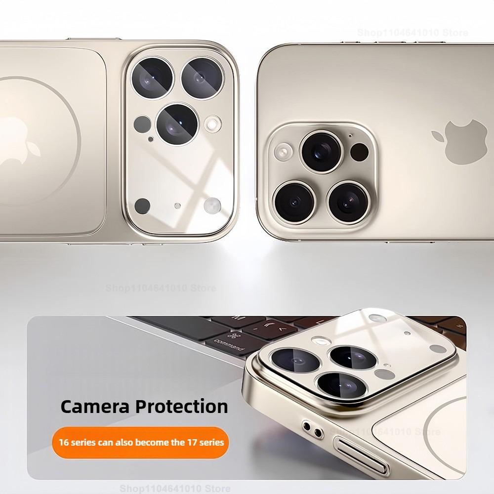 Official Matte Nano Glass Armor Case For iPhone 17 16 15 14 13 Pro Max 17Pro Air For Magsafe Wireless Charge Magnetic Hard Cover
