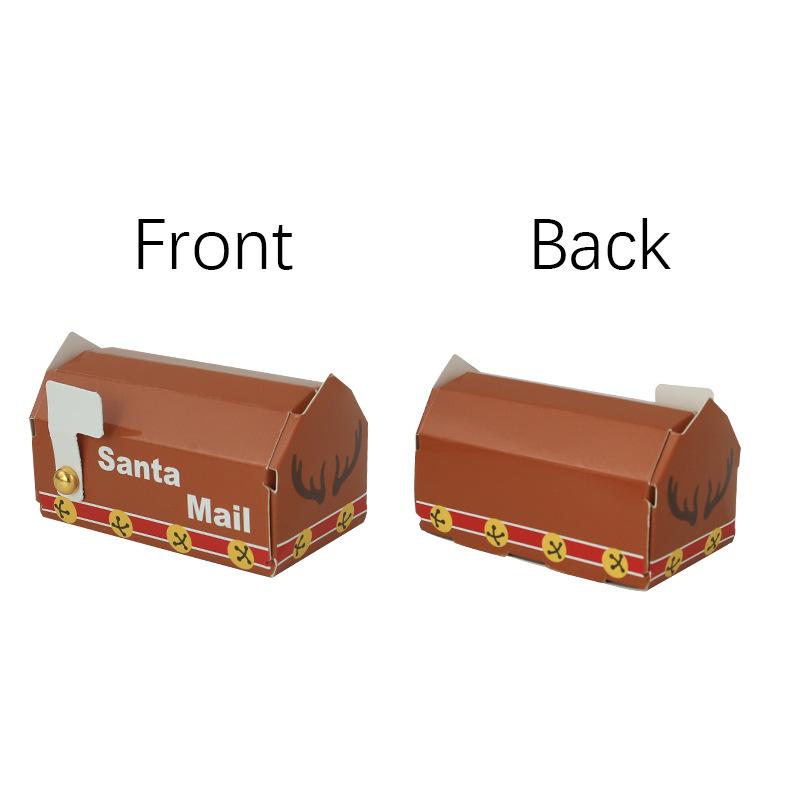 50pcs Christmas Mailbox Shape Candy Gift Box Kids Xmas Cookie Snack Packing Box Bag Navidad Noel Home Decor New Year