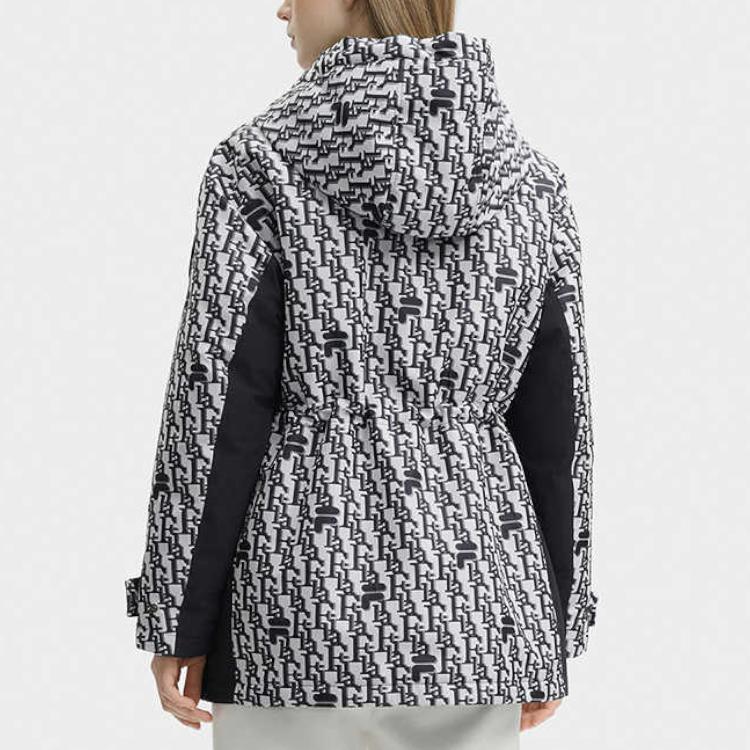 FILA Heritage Fashion Casual Mid-Length Hooded Down Jacket Women outerwear Legendary-Blue F11W448903FNV