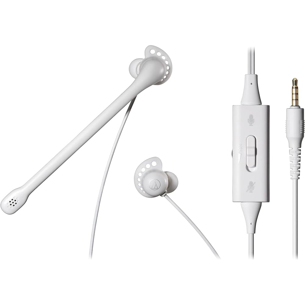 Audio-Technica ATH-202COM In-ear Headset PC/PS4/PS5/Switch/Xbox One/ 3.5mm Stereo 4 Pole Noise Ca...