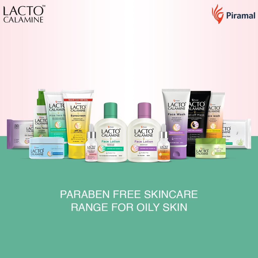 Lacto Calamine Face Lotion Kaolin Clay & Aloe Vera 60ml Pack of 2 Daily Moisturizer for Combination Normal Skin Controls Oil