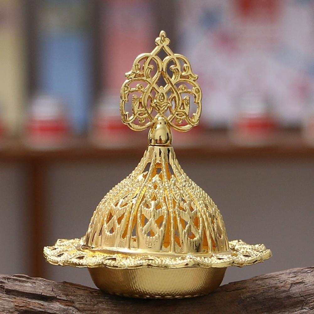 Zinc Zinc Alloy Metal Incense Burner Gold Aromatherapy Burner Decorative Incense Stick Burner  Hotel Decor