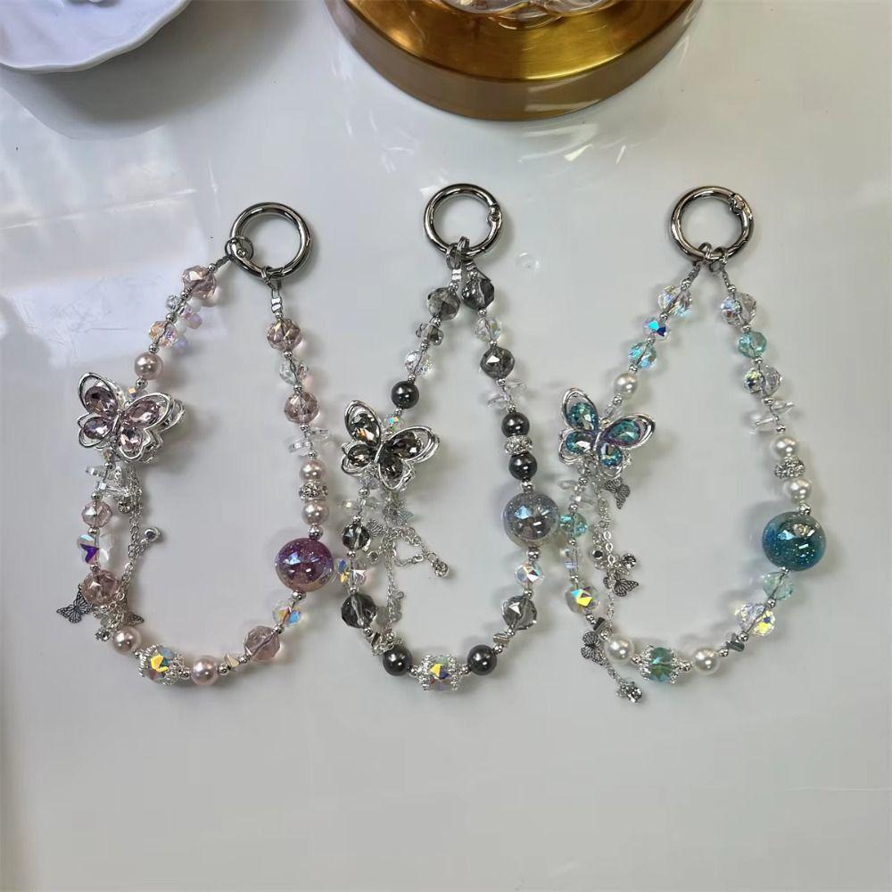 Tassel Mobile Phone Lanyard Anti-lost Girls Phone Pendant Butterfly Phone Chain  Christmas Gifts