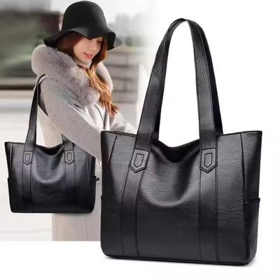 Bolsa de Ombro Casual de Couro PU de Grande Capacidade com Textura Macia