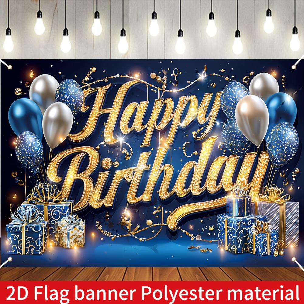 2D, 1-piece Birthday Celebration Decoration for Party, Blue Birthday Theme, Suitable for Indoor and Outdoor Celebration Events