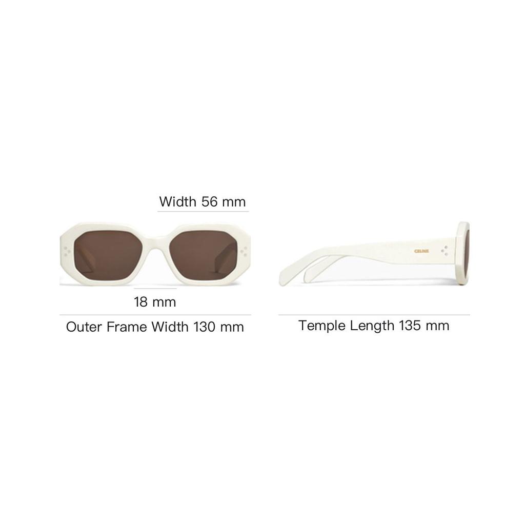 Celine Letter Logo Acetate Irregular Frame Sunglasses Women sunglasses White 4S255CPLB-01AV