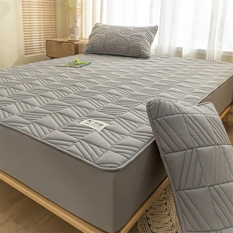 Thicken Mattress Cover Cotton Quilted Bed Cover Anti-bacterial Mattress Protector Topper Pad Soft Fitted Sheets Thick Bed Linens