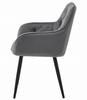 Jork Chair - Dark Gray Velvet / Black Legs X 2