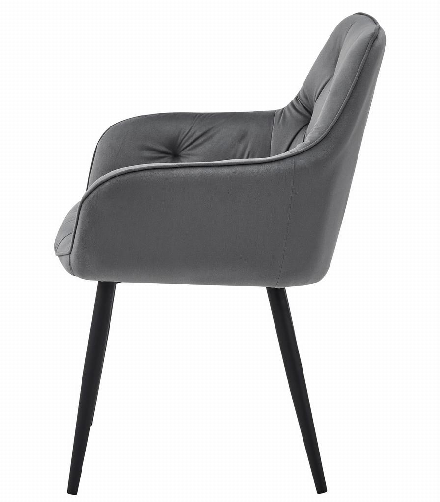 Jork Chair - Dark Gray Velvet / Black Legs X 2