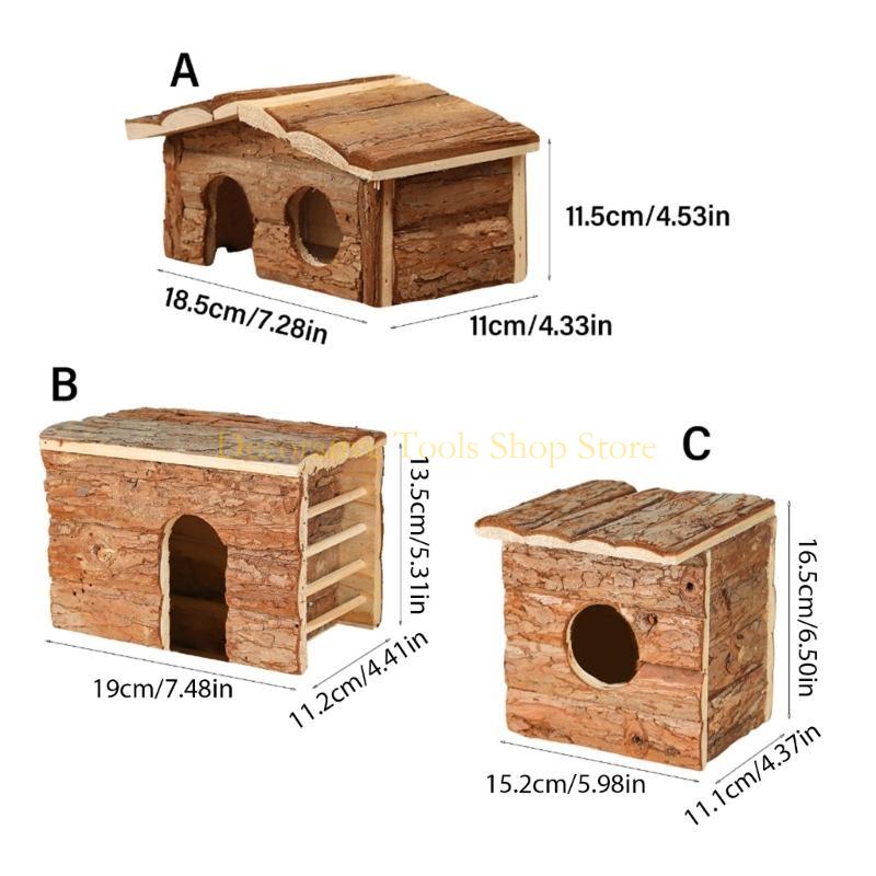 QX2E Hamster Shelter House for Small Animal Hideaways House Cabin Hideouts Habitat Cage Decors for Squirrels Chinchillas