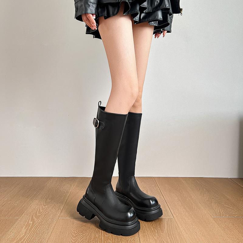 Sweet and Cool, Handsome, European and American Spice Girls, High Boots, Children's Thick Soles Increase Height and Show Thinness, Temperament Belt