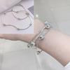 PANJBJ 925 Sterling Silver Irregular Geometry Texture Bangle Bracelet for Women Girl Minimalism Jewelry Gift Dropshipping