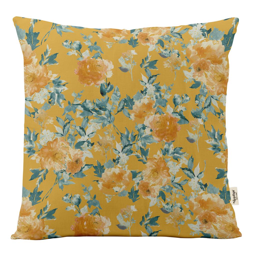 Vargottam Luxury, Printed Mustard Yellow Cushion  Covers,  Decorative Pillow  Covers,  Square  Throw Pillowcase