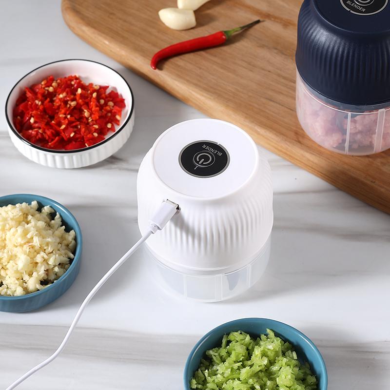 Picadora eléctrica de alimentos para cocina, Mini trituradora machacadora de ajo, picadora de carne portátil USB, picadora de verduras para utensilios de cocina