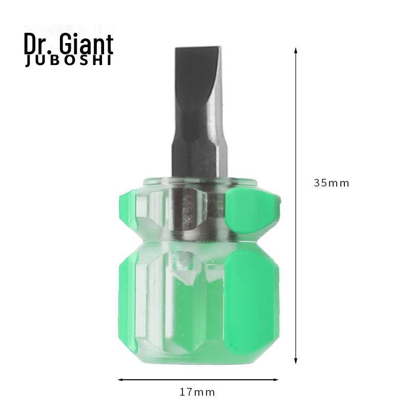 

Мини-отвертка двойного назначения: Магнитная крестообразная/плоская головка, с резиновым покрытием, сменная, с короткой ручкой. One word зелёный