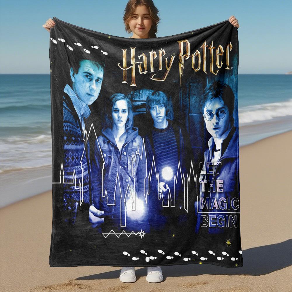 1pc Harry Potter LET THE MAGIC BEGIN Outdoor Flannel Throw Blanket All Season Soft Warmth,Home Decor 1031067