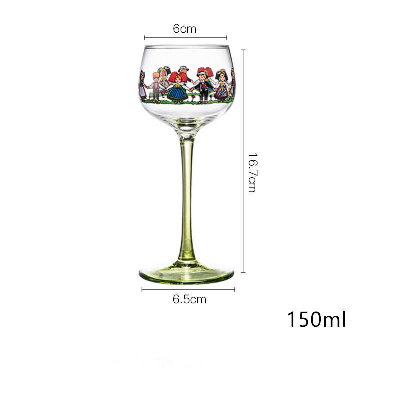 

2022 милый хрустальный бокал для вина для девочек, экзотический, ручная роспись, бокал для вина, детская чашка для сока, цветной коктейльный бокал, Прямая поставка, 2022 Alsatian Cup 150ml
