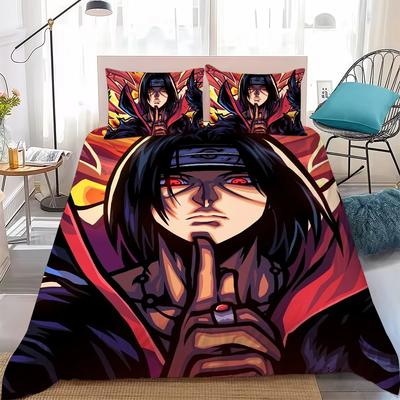N-NARUTO Anime Fashion Duvet Cover Set Home Style Bedding Soft Laundry Cotton Bed 3 Piece Set Student Dormitory Gift