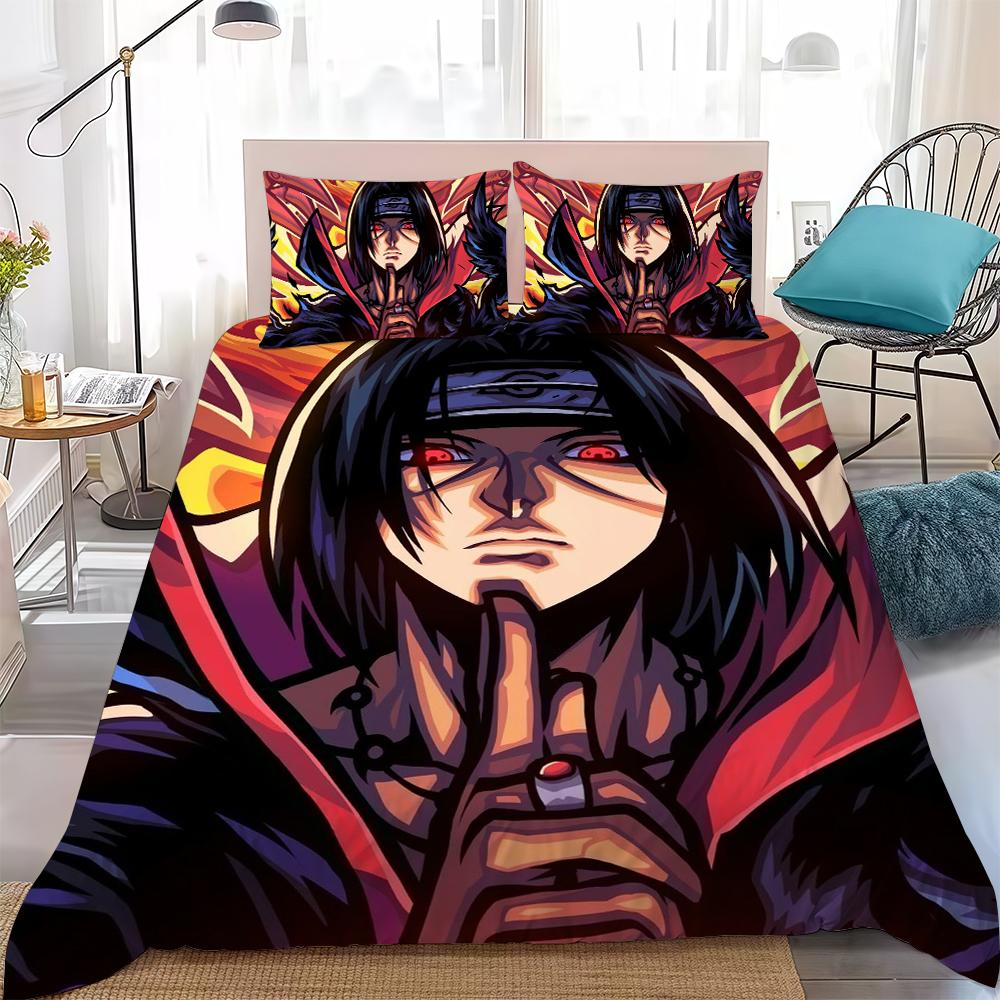 

N-NARUTO Anime Fashion Duvet Cover Set Home Style Bedding Soft Laundry Cotton Bed 3 Piece Set Student Dormitory Gift 135x200cm