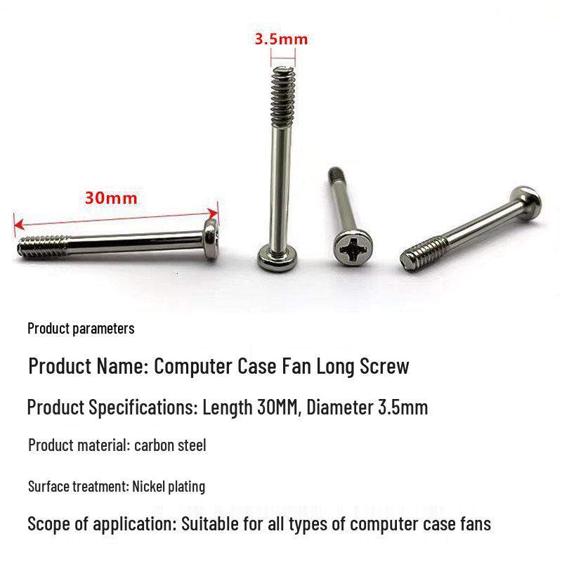 6#32 Long Screw Clamp for Computer Case Radiator Fan, Power, and Blade Fixing