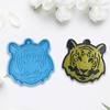 3168 Tiger for Head Keychain Silicone Mold with Hole Keyring Pendant Handmade Valentine's Day Gift Jewelry