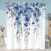 Tropical Greens Botanical Bath Shower Curtain Floral Butterfly Washable Hanging Curtain Bathroom Shower And Tub Decor With Hooks