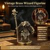 Brass Crow Mage Mini Figurine Portable Tiny Brass Statue for Tabletop RPG Home Office Decor Collectible Gift for Gamers