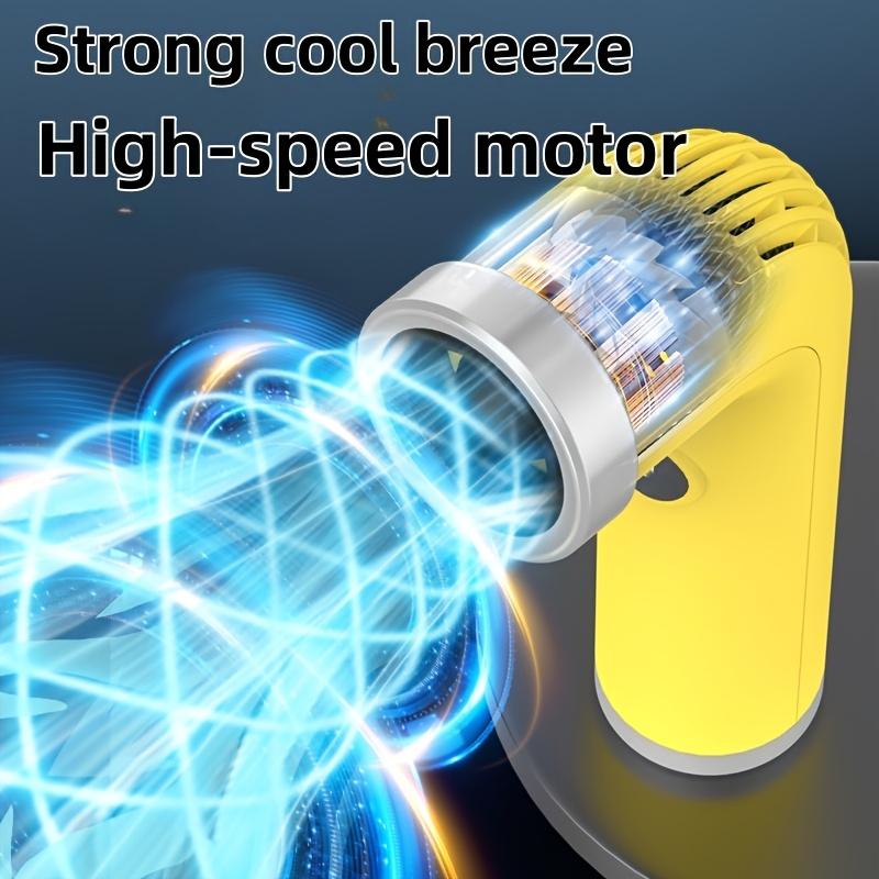 Creative,fashionable bladeless high-speed turbine violent curved tube handheld small fan hair dryer with digital display and USB Type-C rechargeable