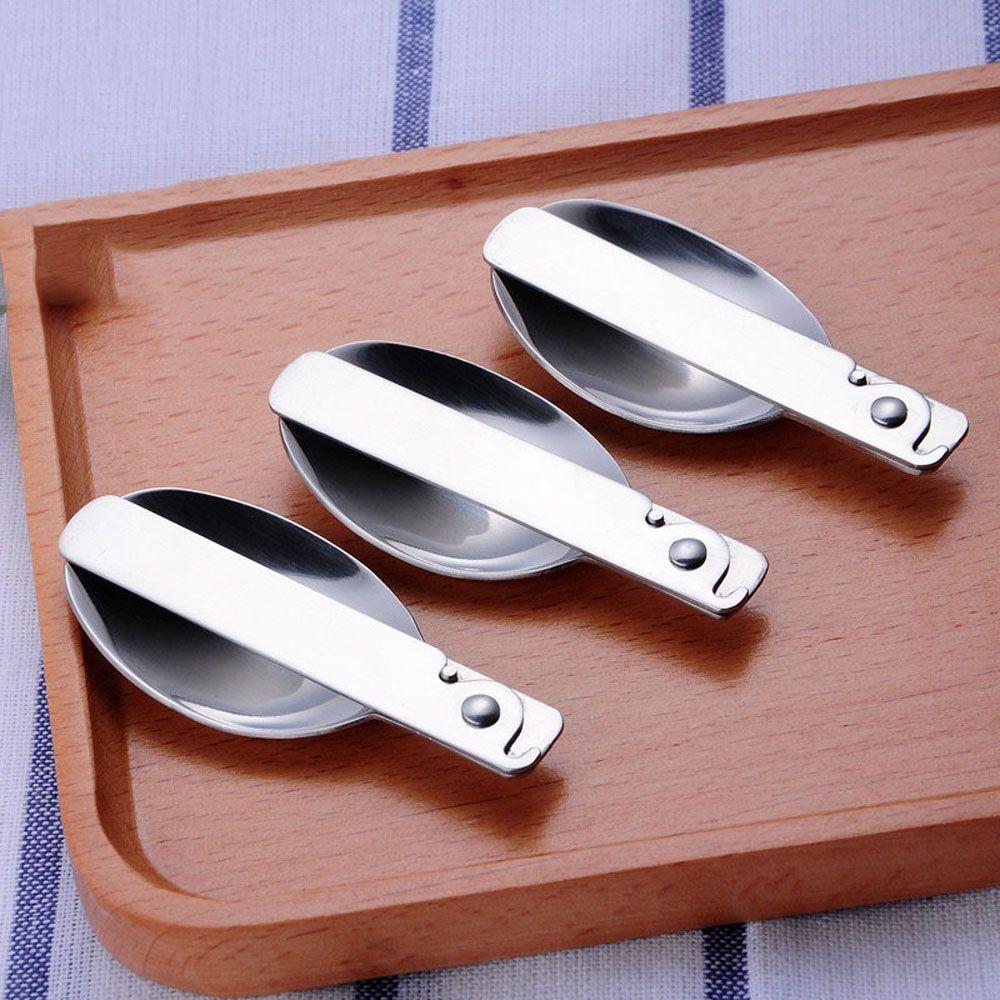 Tool Cream Dessert Spoon Hiking Camping Folding Spoon Travel Tableware Soup Spoon Outdoor Tableware