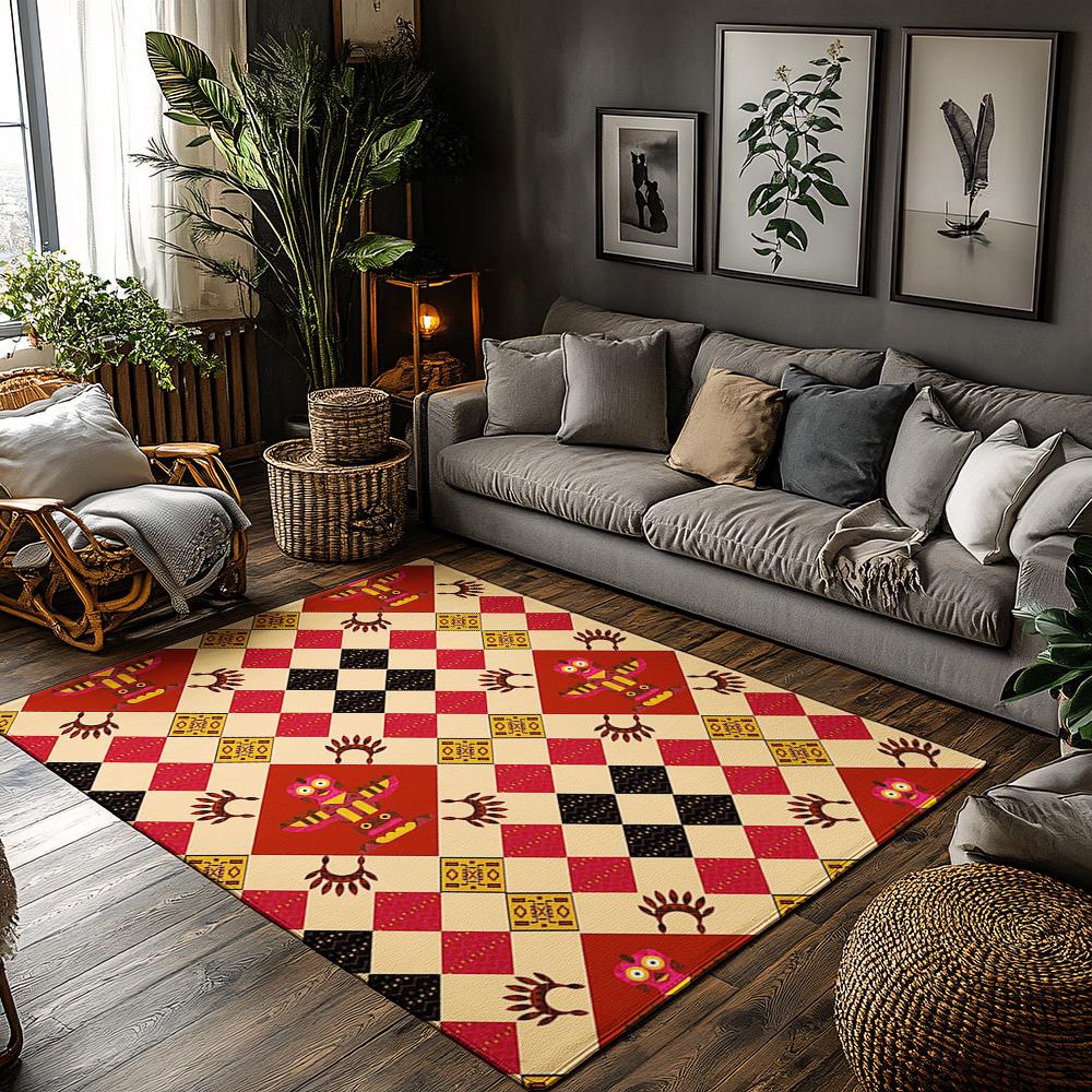 Unique Area Rugs Modern Abstract Pattern Floor Mats Living Room Decor Home Accent Non-Slip Washable Indoor Outdoor Carpet