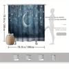 Night Sky Shower Curtain - Crescent Moon & Twinkling Stars, Blue & Grey Polyester, Fade-Resistant, Starry Bathroom Decor