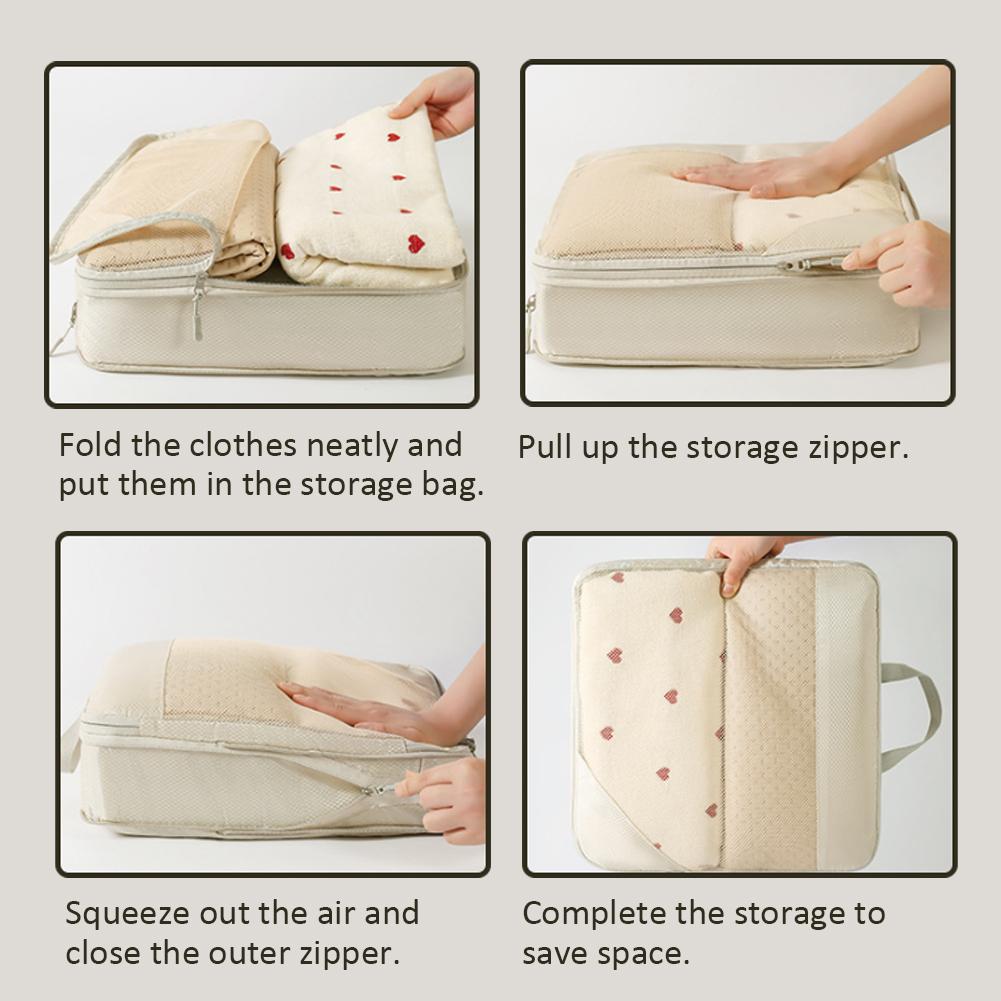 5Pcs Compressible Storage Bag with Handle Lightweight Suitcase Portable Luggage Storage Bag Outdoor Hiking Camping Picnic Bag