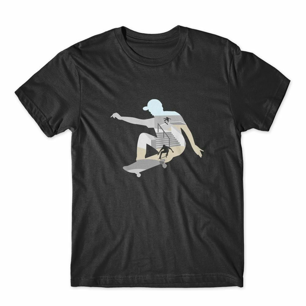 

Man Printed Skateboard T-Shirt 100% Cotton Premium Tee NEW L