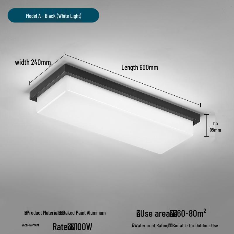 Super Bright Insect-Proof Outdoor Ceiling Light for Greenhouse, Balcony, Corridor, Eaves, Gazebo, Terrace, Foyer