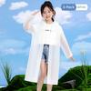 Dingqing Children's Outdoor Disposable Raincoat, Waterproof, Thickened, Hooded, Portable, Extended Length, White Rain Poncho, Storm-Proof