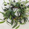 2 Pack Artificial Green Olive Wreath Faux Kitchen Cabinet Wreaths Artificial Greenery Candle Rings Farmhouse Wreath for Door Wall Window