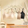 Ice Silk Camisole Bra with Gathered Bandeau and Anti-Exposure Design