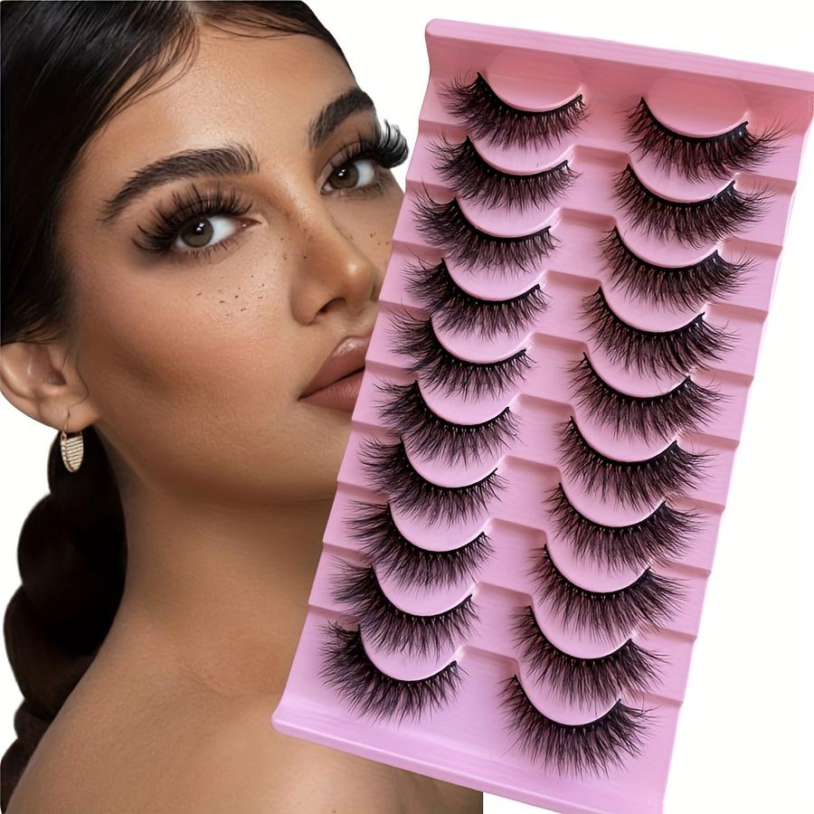 10 Pairs Of Fluffy False Eyelashes Set, Creating Natural Curled Eyelashes, Girl Group's Thick And Full False Eyelashes