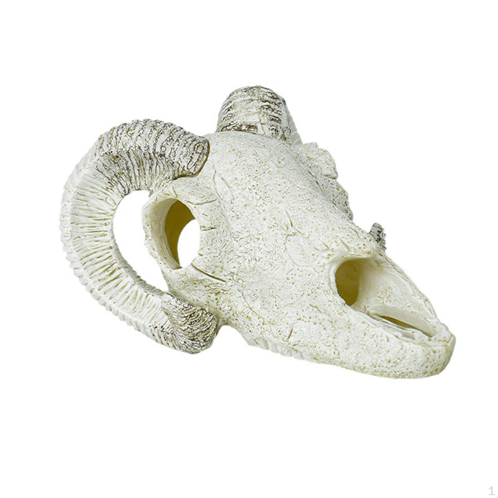 

Украшение аквариума, убежище для рептилий, убежище для скелетов, фигурки, декор для аквариума с рептилиями, рыбой, черепахой White Sheep Head