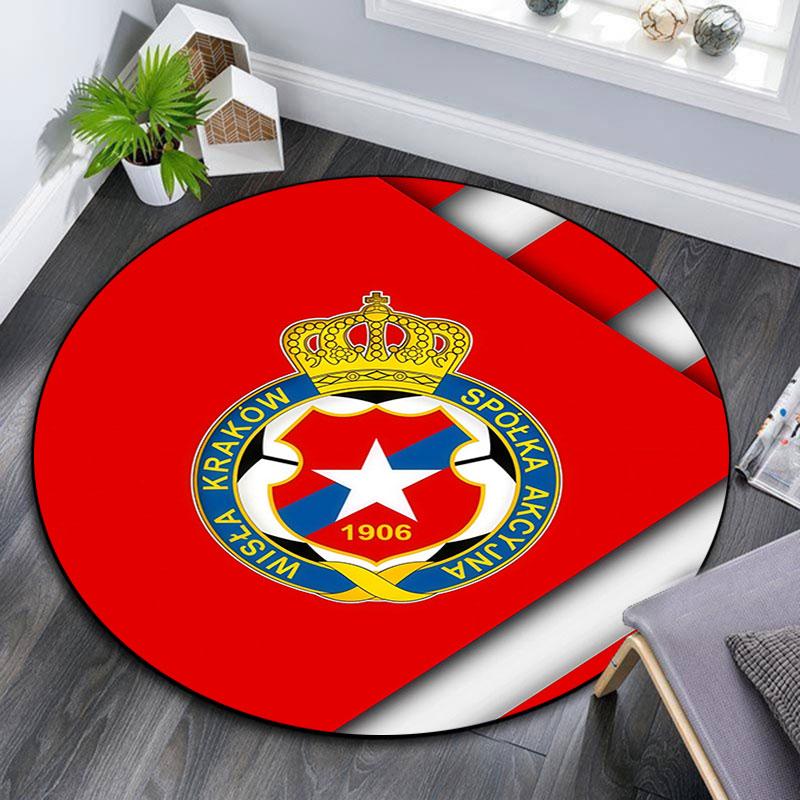 Wisla Krakow Logo Pattern Round rug,Carpet Rug for Living Room Bedroom Playroom ,Non-slip Floor Mat,Holiday Gifts and Birthday Gifts.