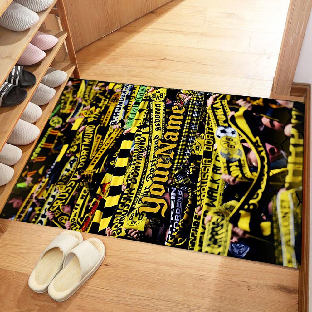 Borussia Dortmund Customize Your Name Floor Rug Office Rug Design for Dormitory Outdoor Playrooms Decorate Room Anti-slip Rug Decorate Offices