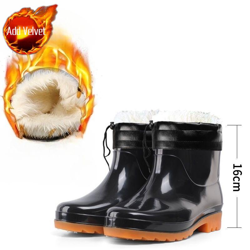 Wear to Work Half High Men's Rain Boots Lightweight Without Lacing Galoshes for City Mud Fishing Water Wear-resistant Male Shoes