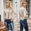 Giacche da donna Rivetti Giacca bomber con cerniera in ecopelle con risvolto Giacca corta da motociclista slim fit Abbigliamento esterno casual da strada