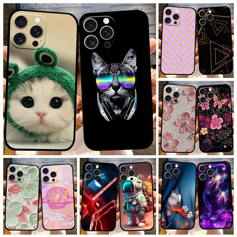 For Apple iPhone 16 Pro Max Case 16Pro Silicone Soft Black Bumper Coque Cover For iPhone 16 Plus Full Protective Phone Housing