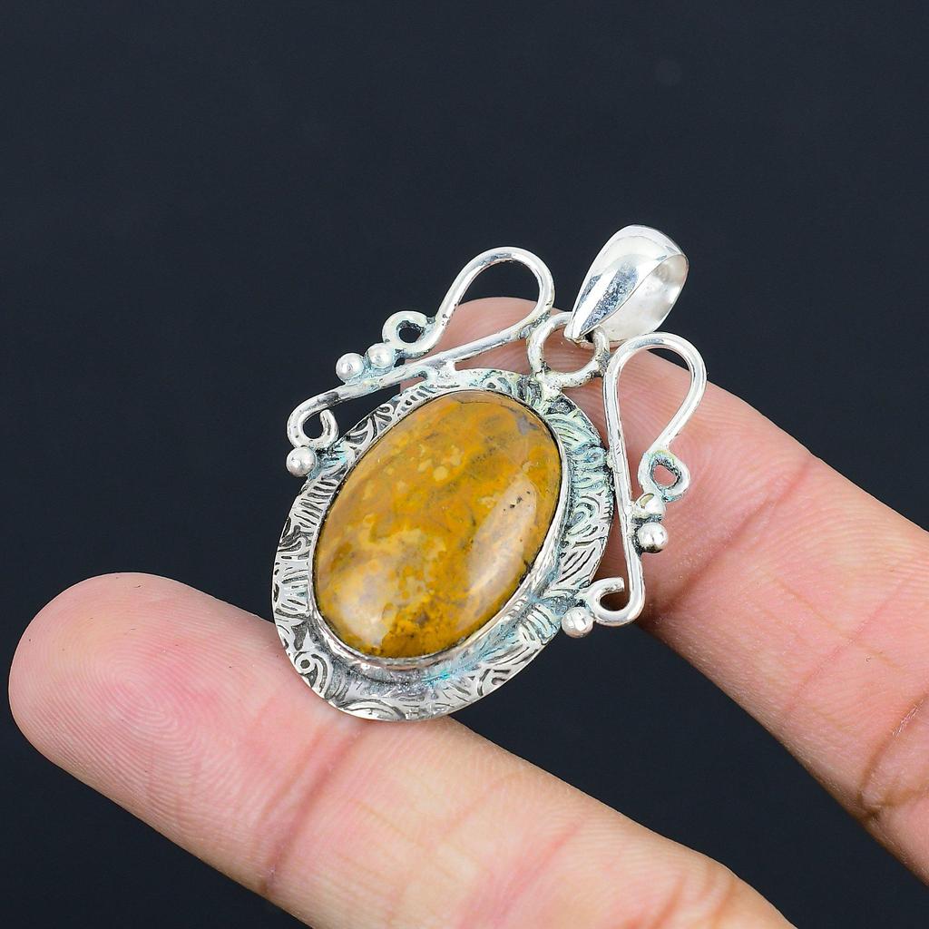 Mothers day Sale Seam Agate Gemstone Wedding New Pendant Jewelry Sterling Silver