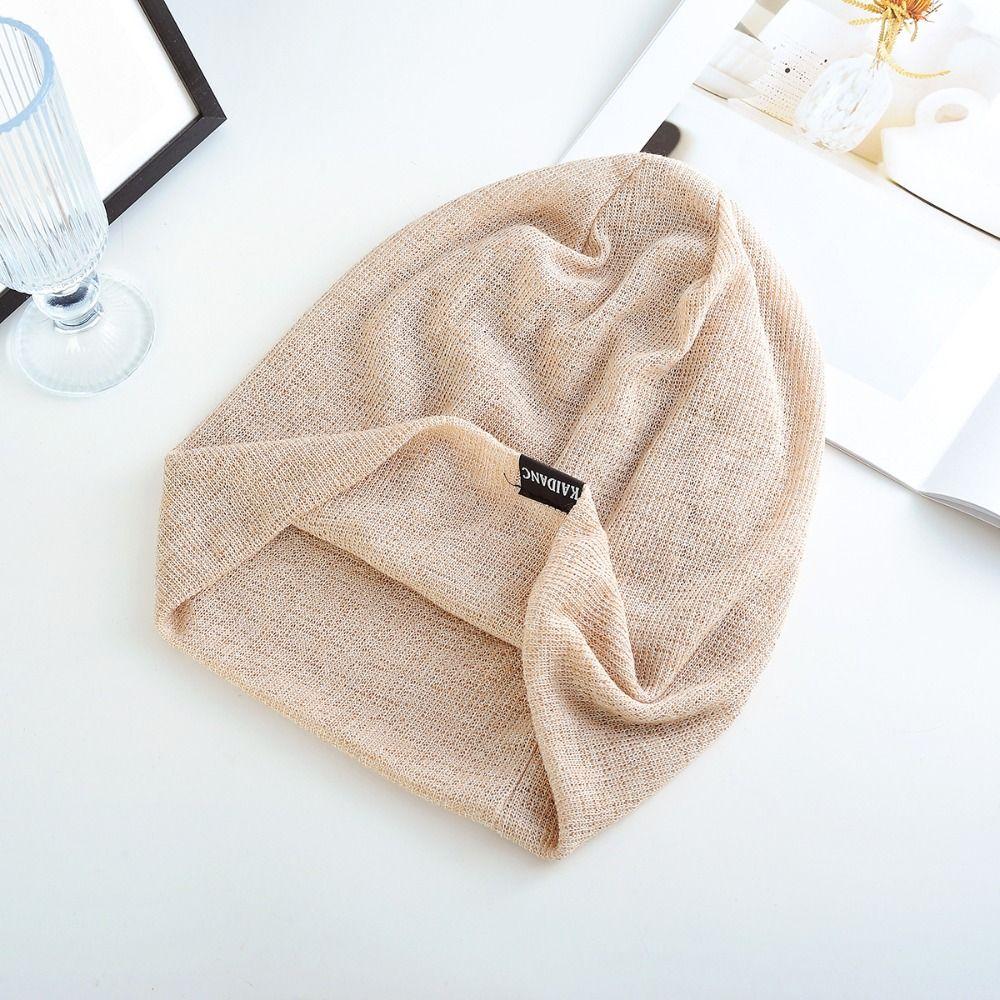 Double Layer Knitted Outdoor Baggy Skullcaps Polyester Fashionable Baotou Hat  Outdoor