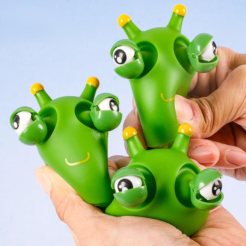 Creative Explosive Eye Worm Squeeze Pinch Toy Funny Novelty Eye Popping Caterpillar Toys Adult Children Fidget Stress Relief Toy