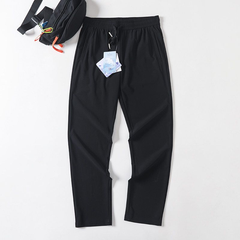 Trade Export Tail Goods Summer Lightweight Air Conditioning Ice Silk Trousers Men and Women Couple Breathable Drawstring Elastic Waist Casual Pants