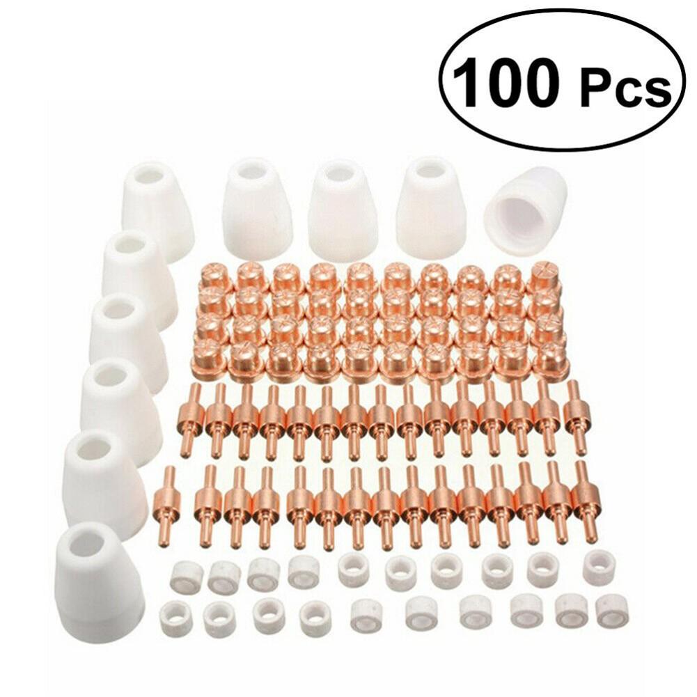 100PCS PT31 LG40 Plasma Electrodes Tips Nozzle Consumables Fit CUT40 For CUT50 CT312