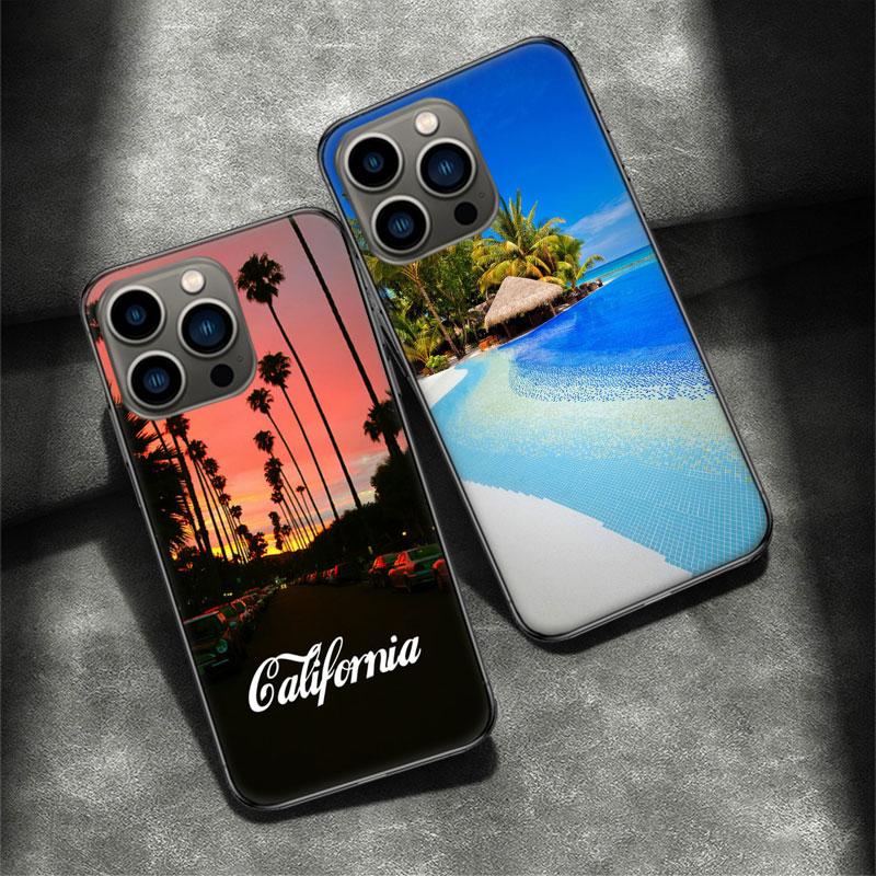 Sea Tropical Palm Trees Beach Phone Case For Apple Iphone 15 13 12 11 14 Pro Max Mini Cover SE 2020 X XS XR 8 7 6 6S Plus 5 5S S
